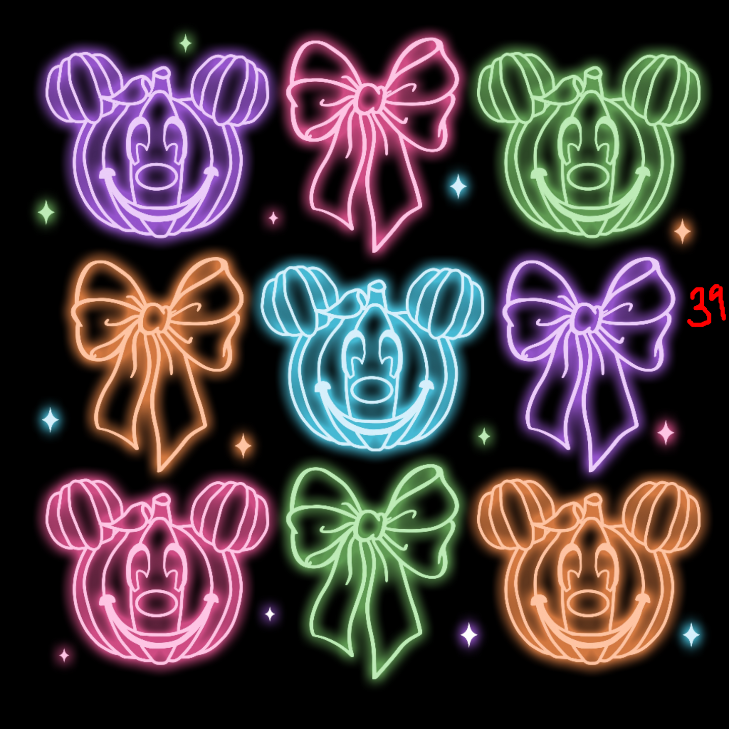 Halloween Neon T-shirt - (Designs 30 thru 39)