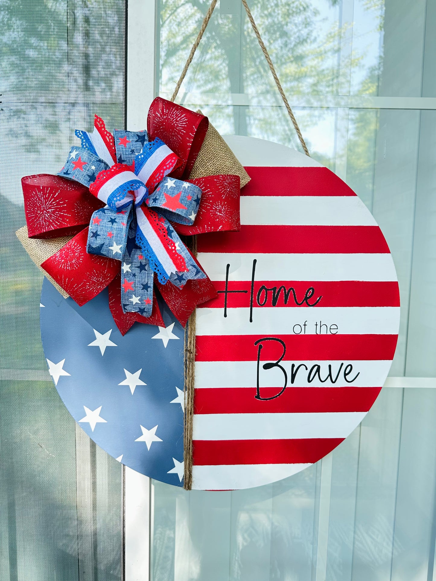 Stars & Stripes Wooden Door Hanger