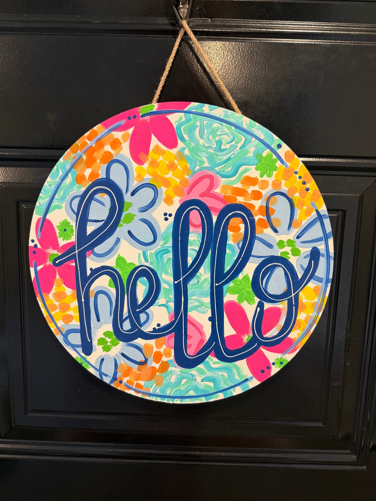 Hello - Free Hand Door Hanger