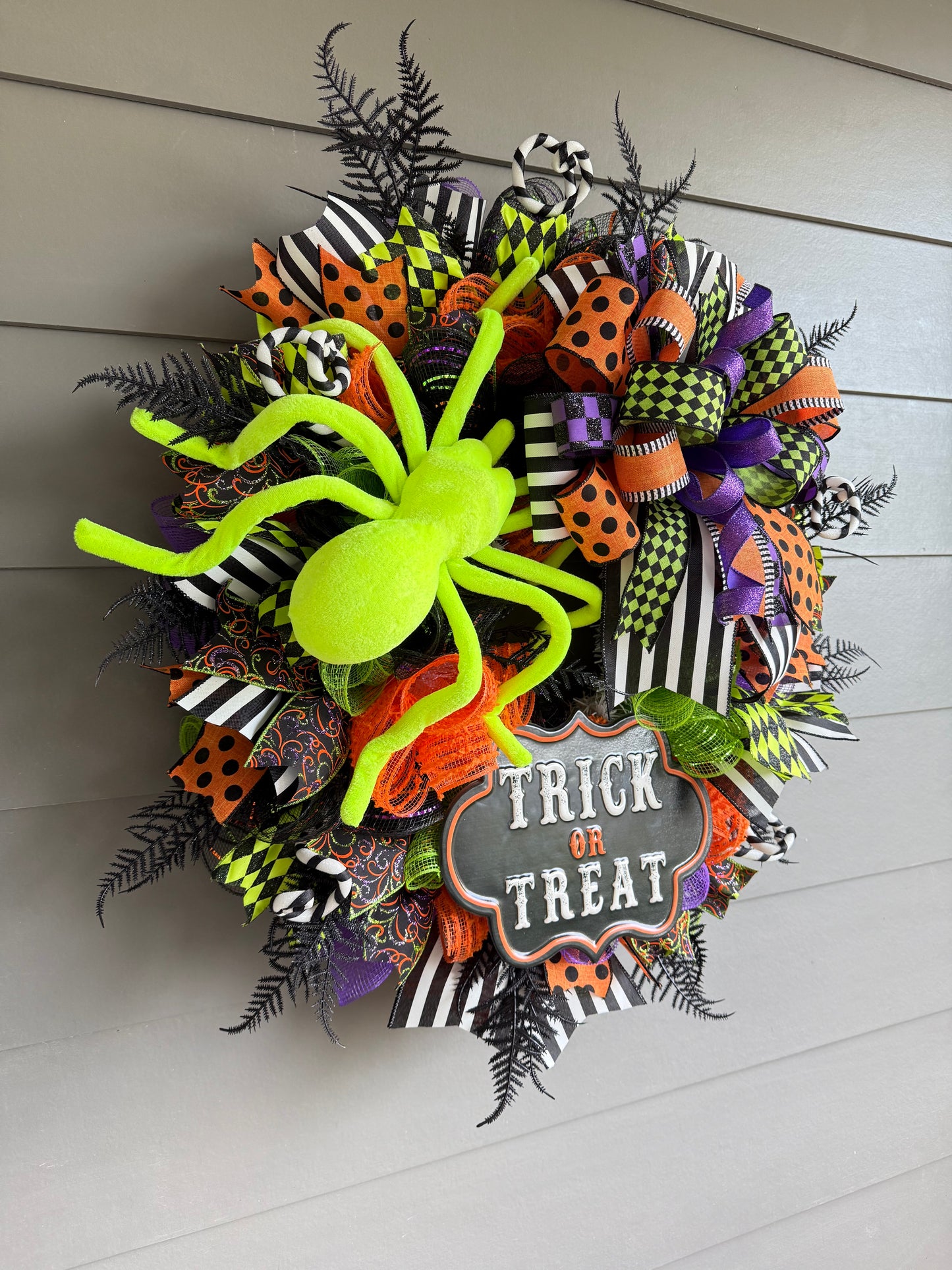 Neon Spider Halloween Wreath