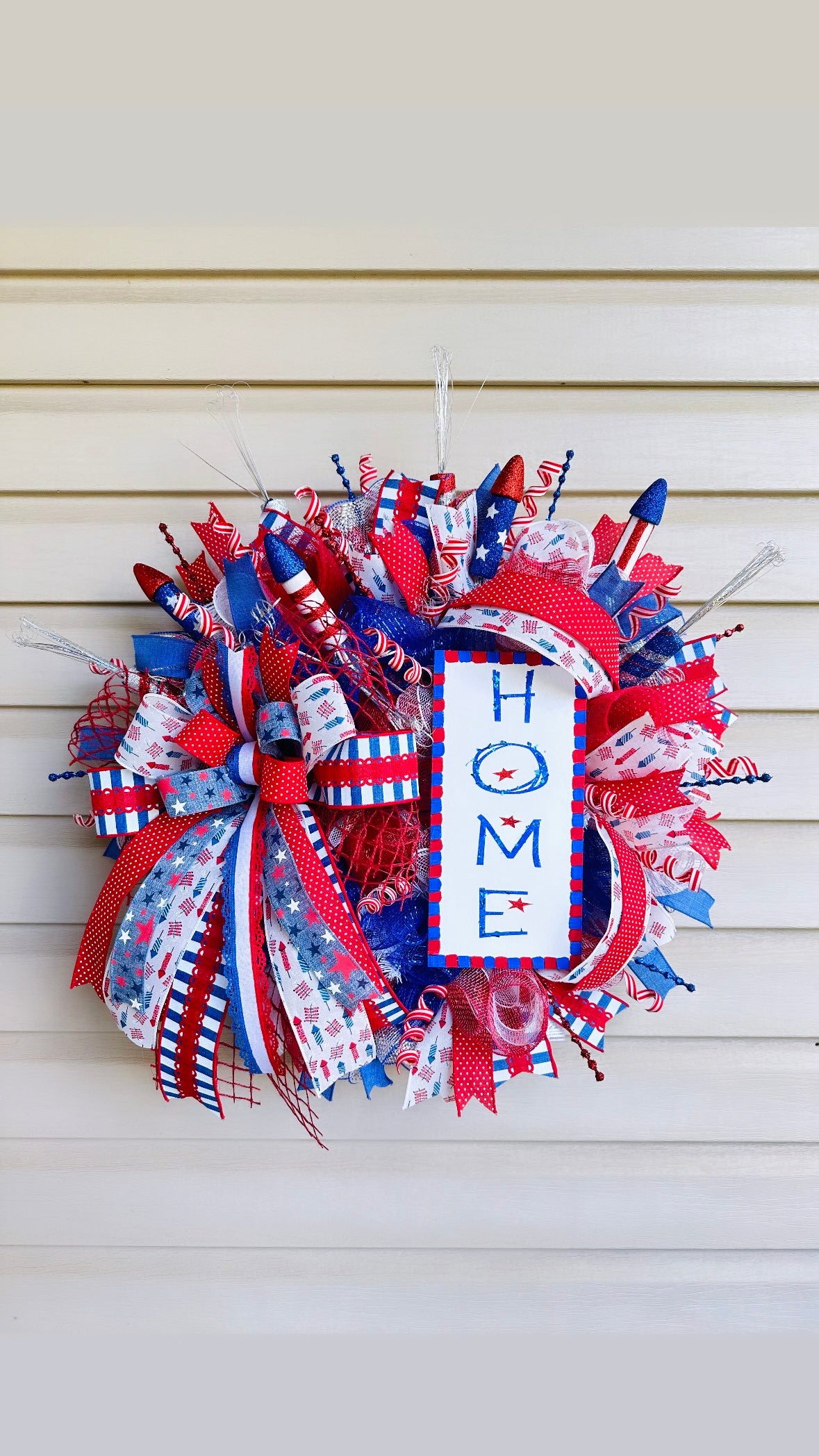 Patriotic Fireworks Wreath