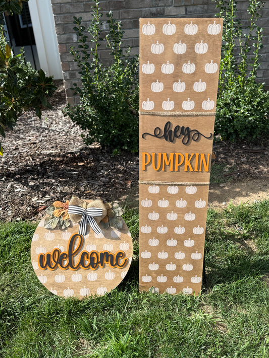 Welcome - Hey Pumpkin Porch Set