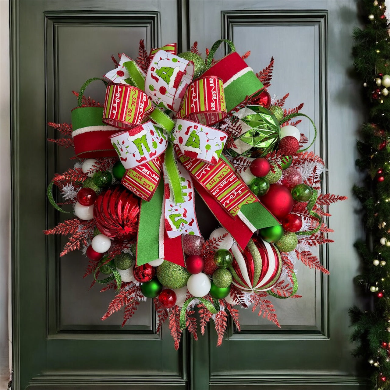 Grinch Ornament Wreath