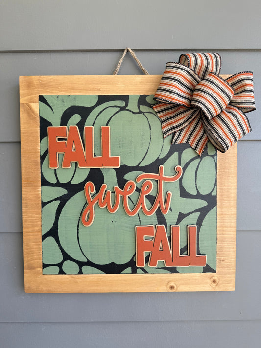 Fall Sweet Fall - Green Pumpkins Door Hanger