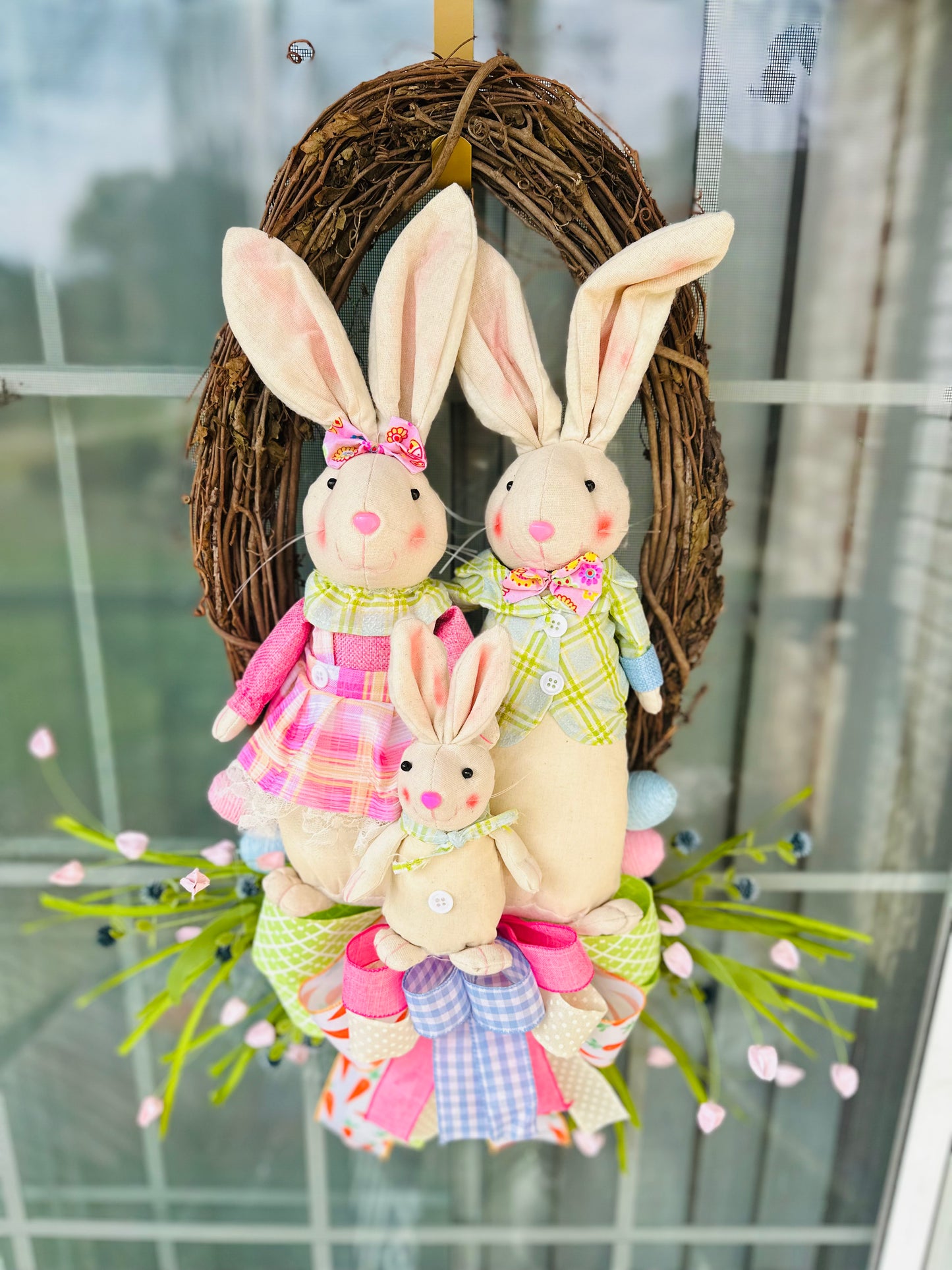 Bunny Family Grapevine Wreath