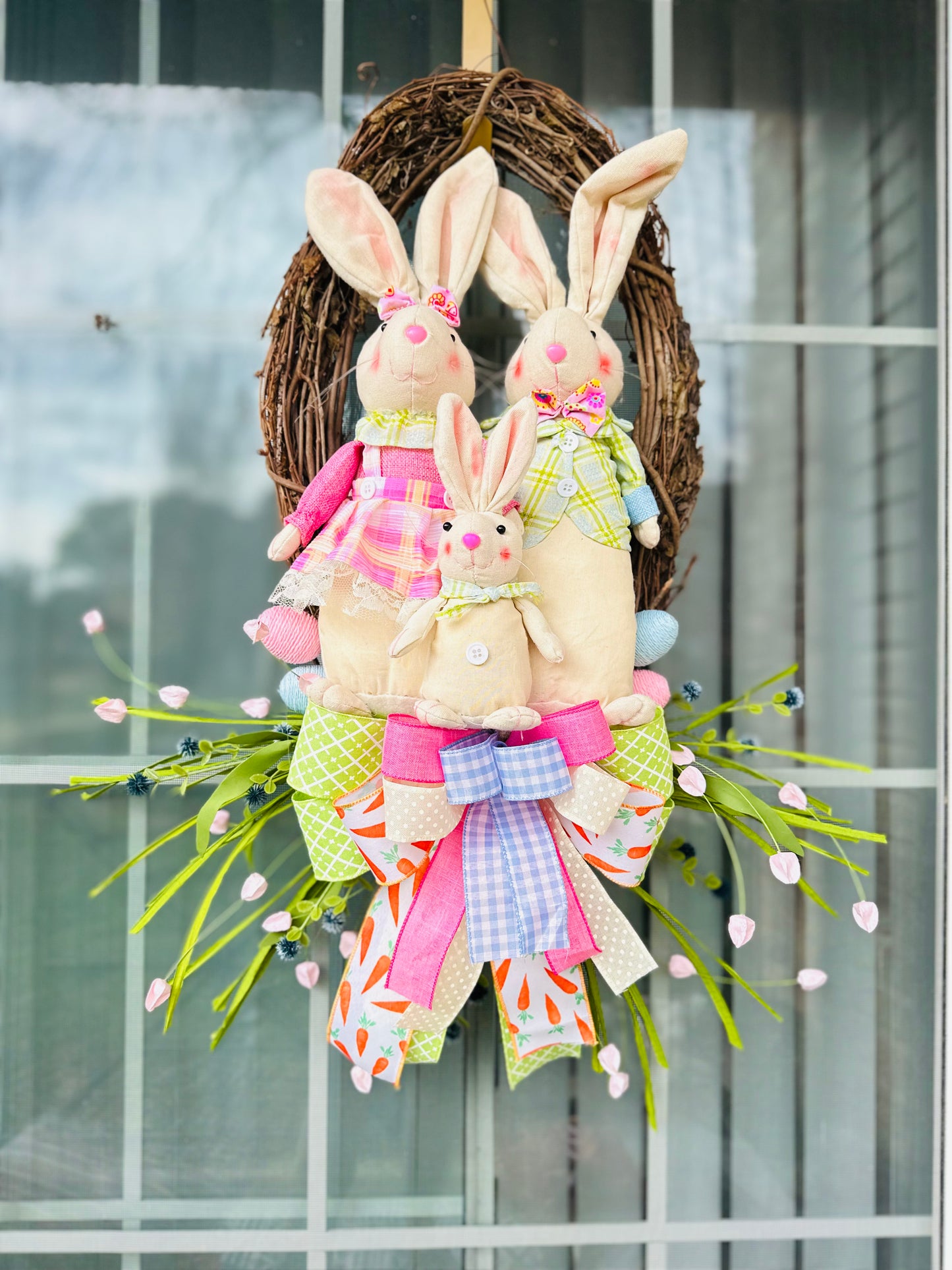 Bunny Family Grapevine Wreath