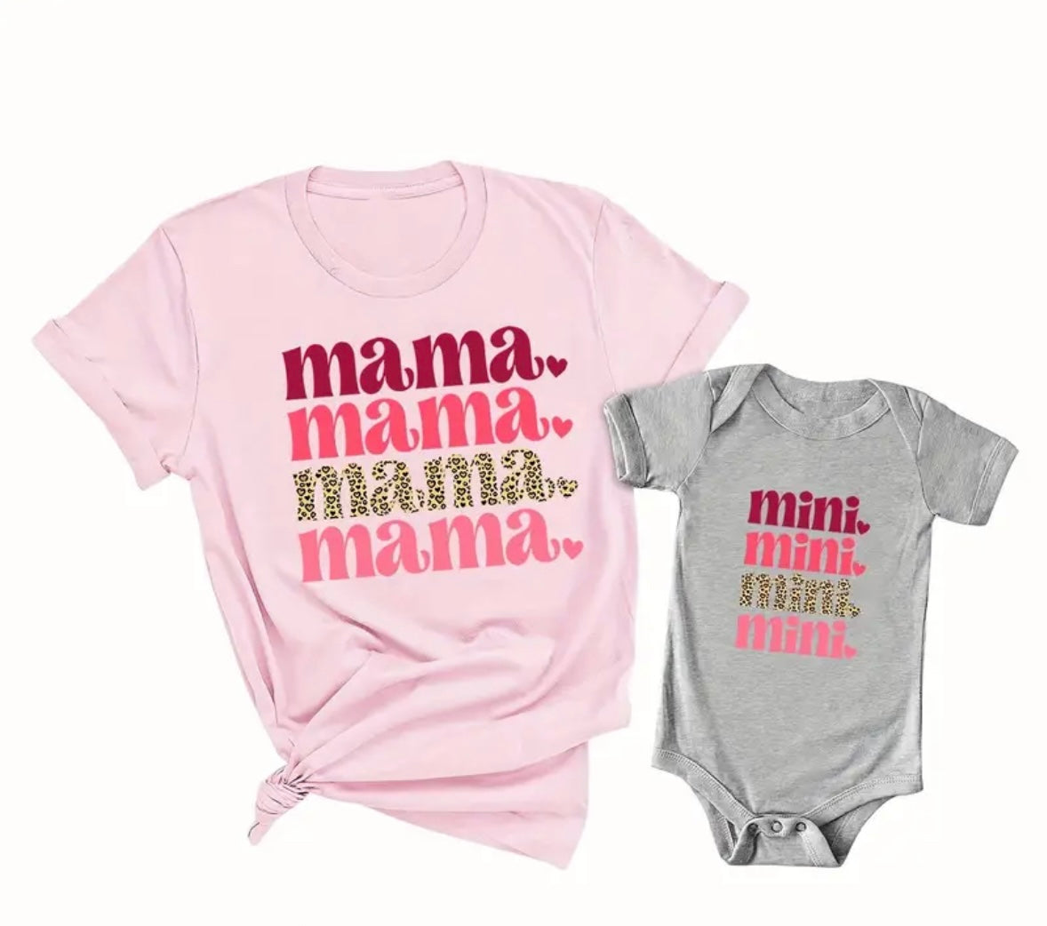 ONESIE + ADULT Mama and Mini Set - Pink Leopard