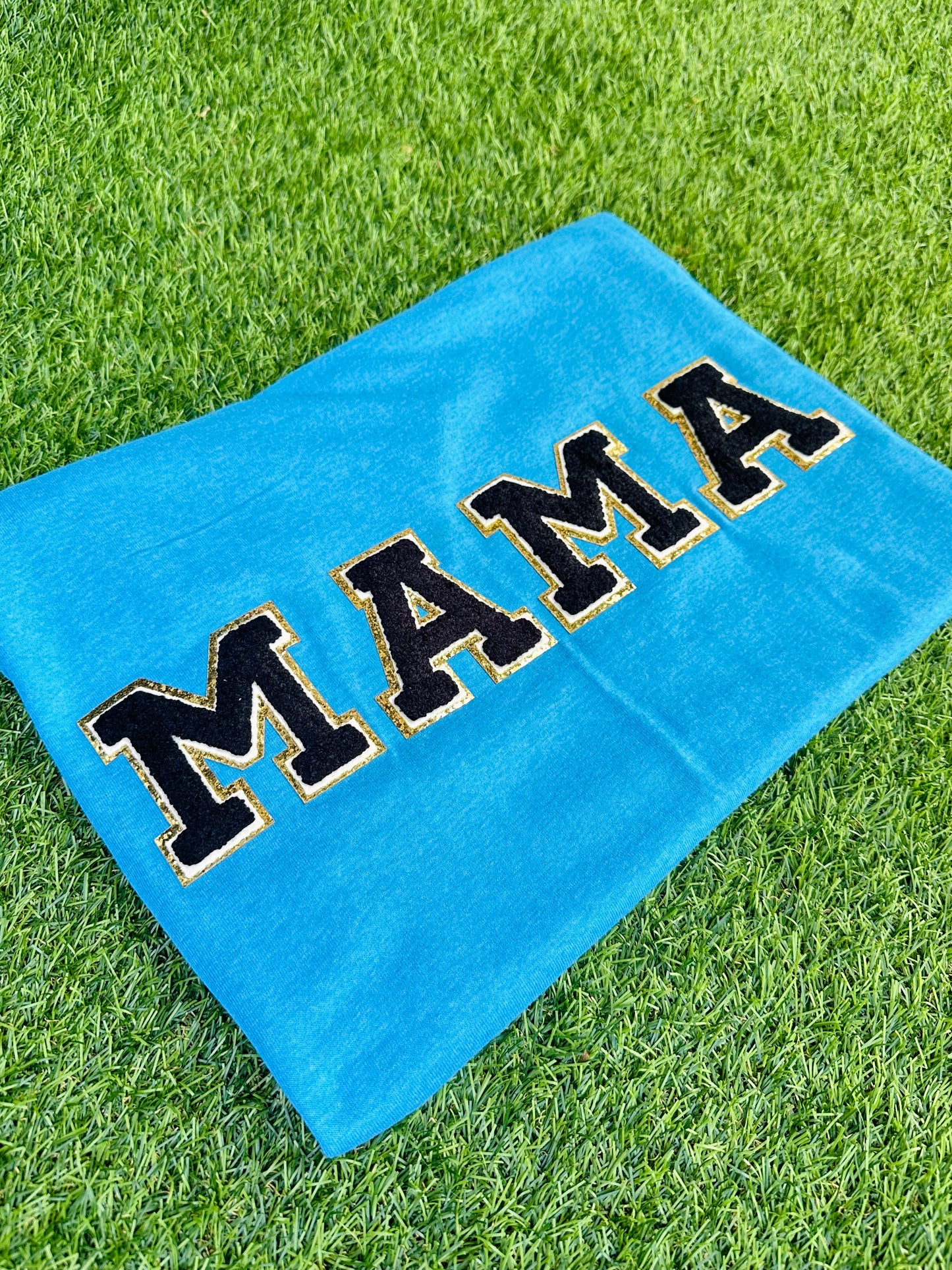 Chenille MAMA Patch Tees