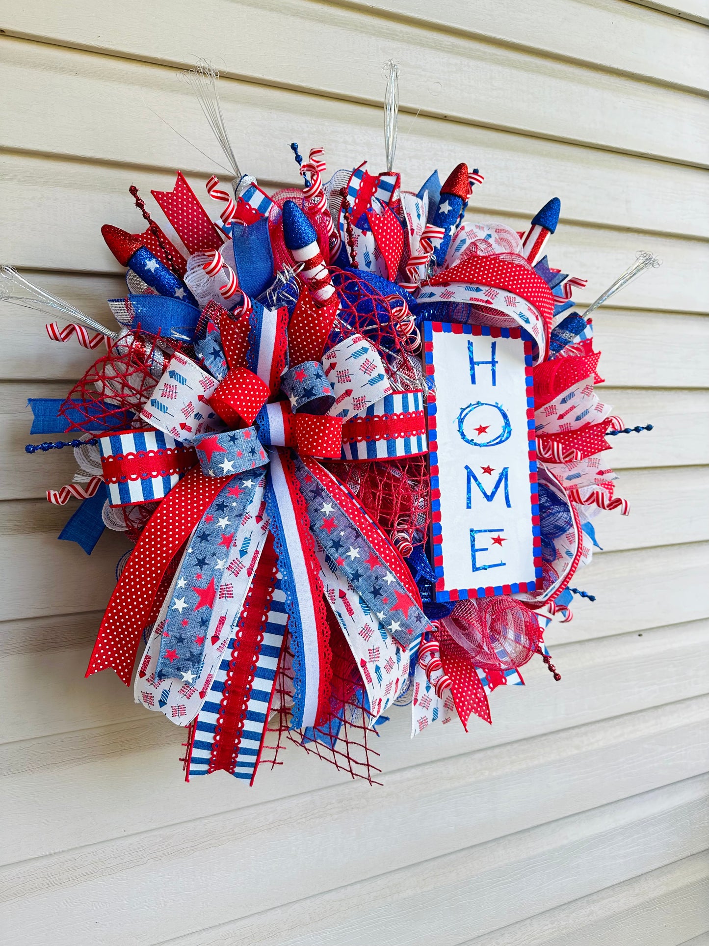 Patriotic Fireworks Wreath