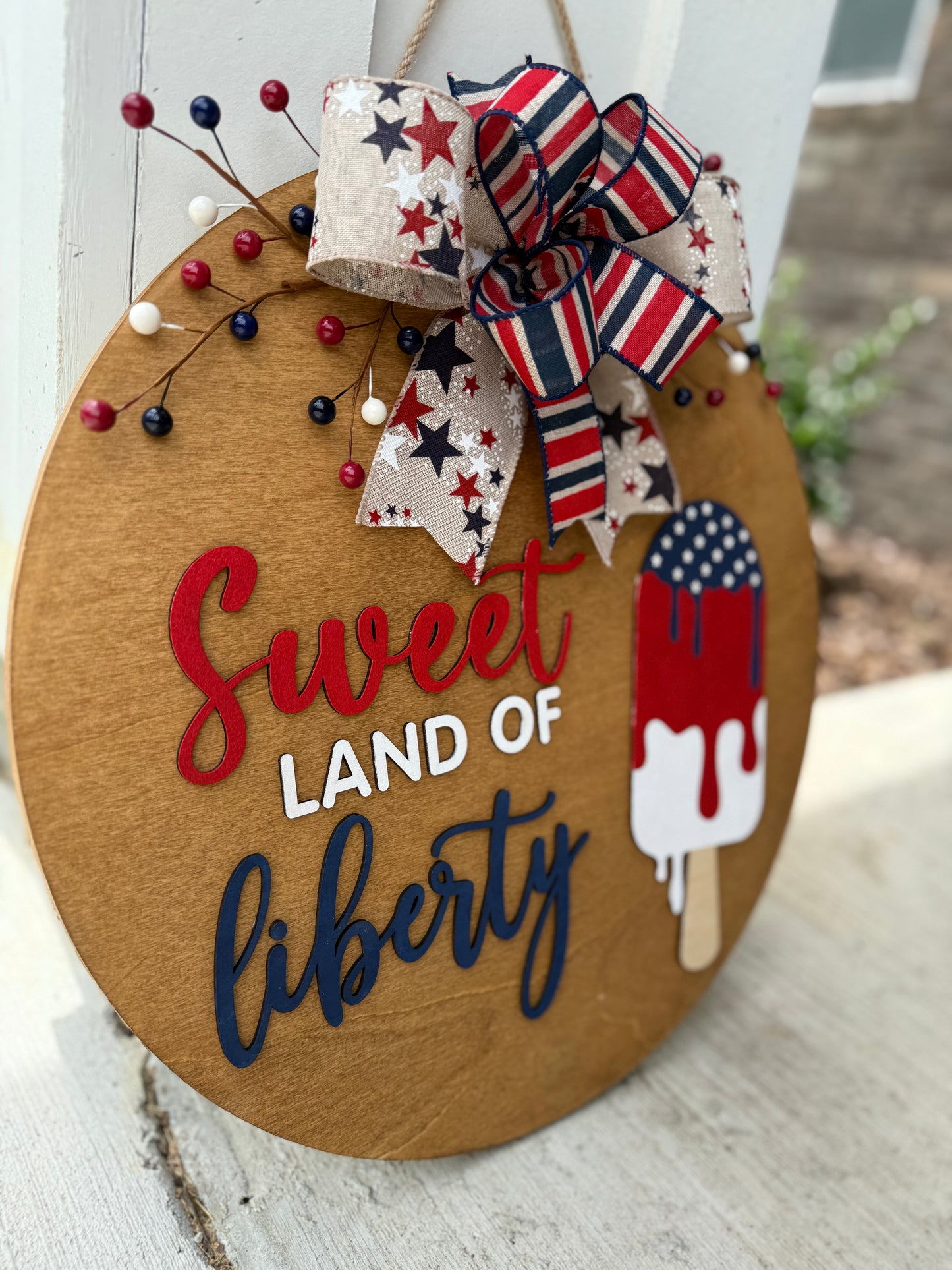 Sweet Land Of Liberty Door Hanger