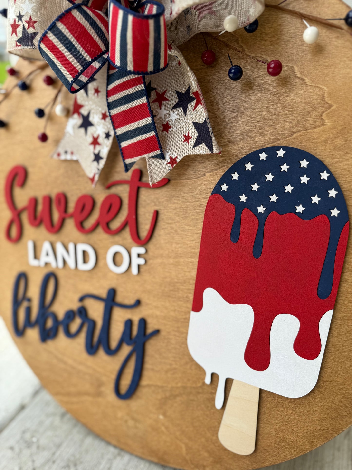 Sweet Land Of Liberty Door Hanger