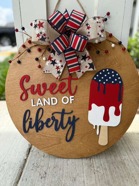 Sweet Land Of Liberty Door Hanger