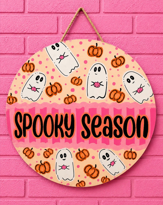 Spooky Season Halloween Door Hanger (Hand Painted)