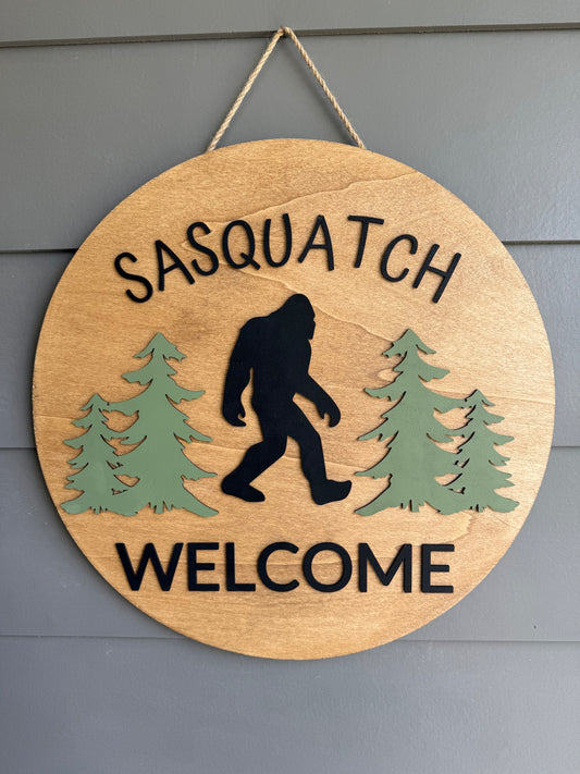 Sasquatch Welcome Door Hanger