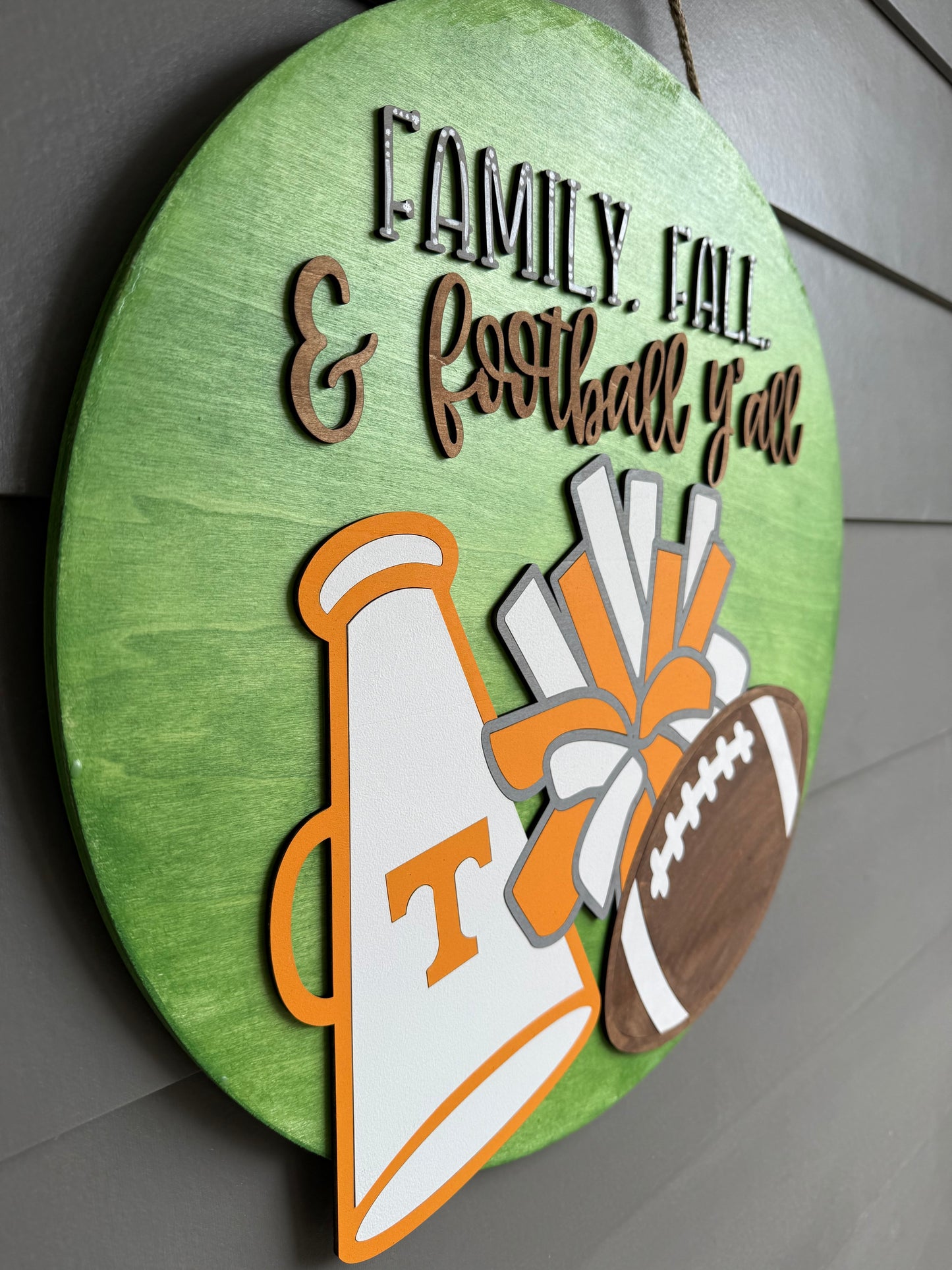 Tennessee Family, Fall and Football Door Hanger