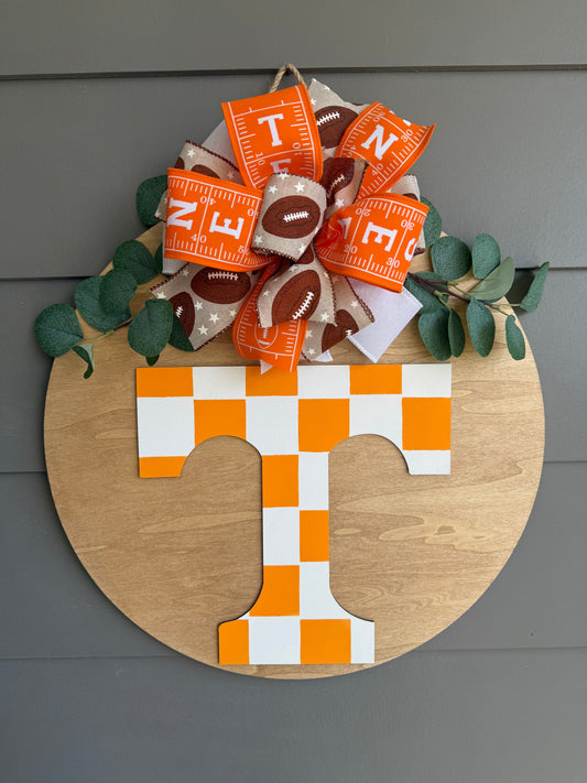 Tennessee Orange Checkered Door Hanger