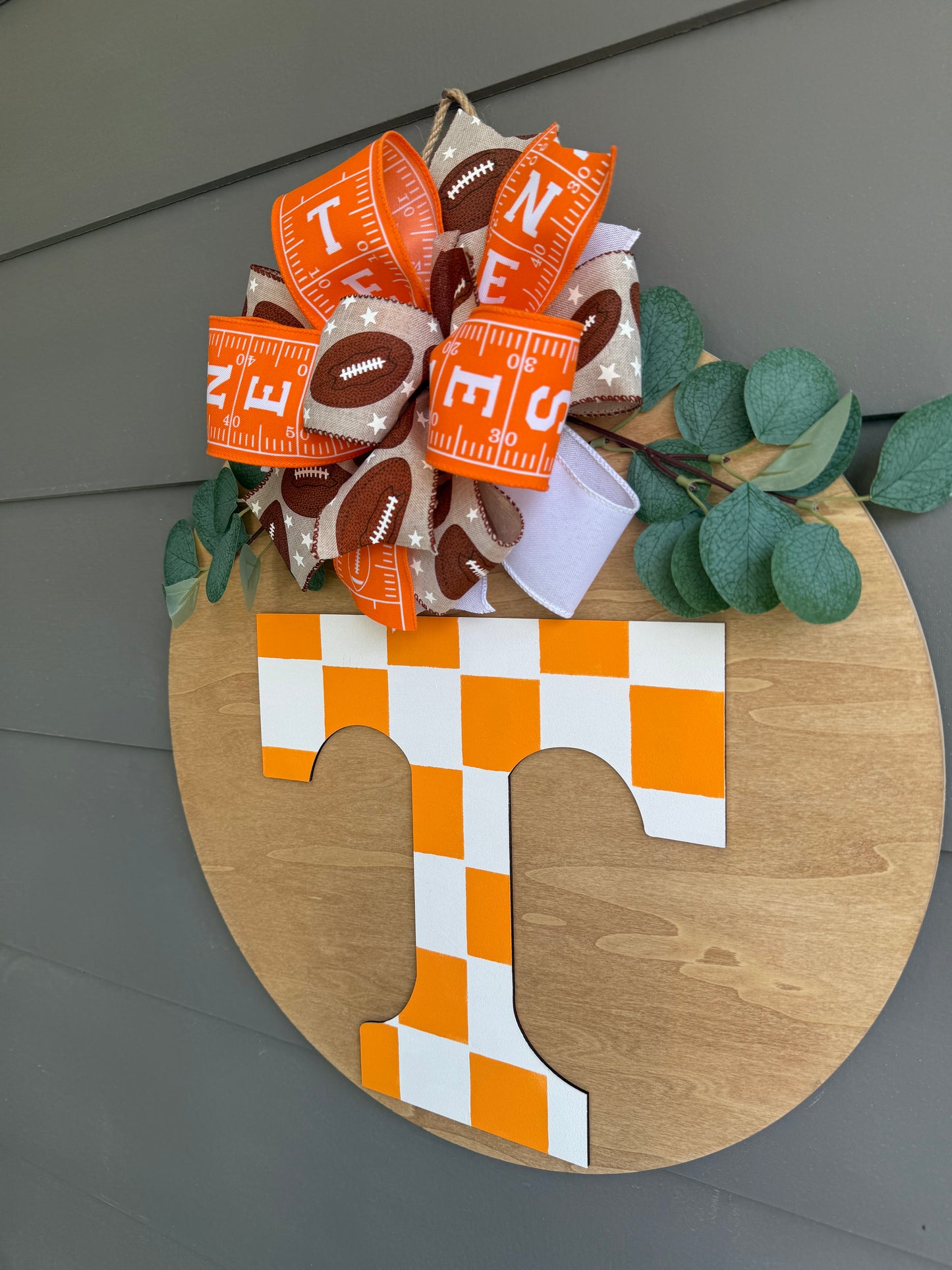 Tennessee Orange Checkered Door Hanger