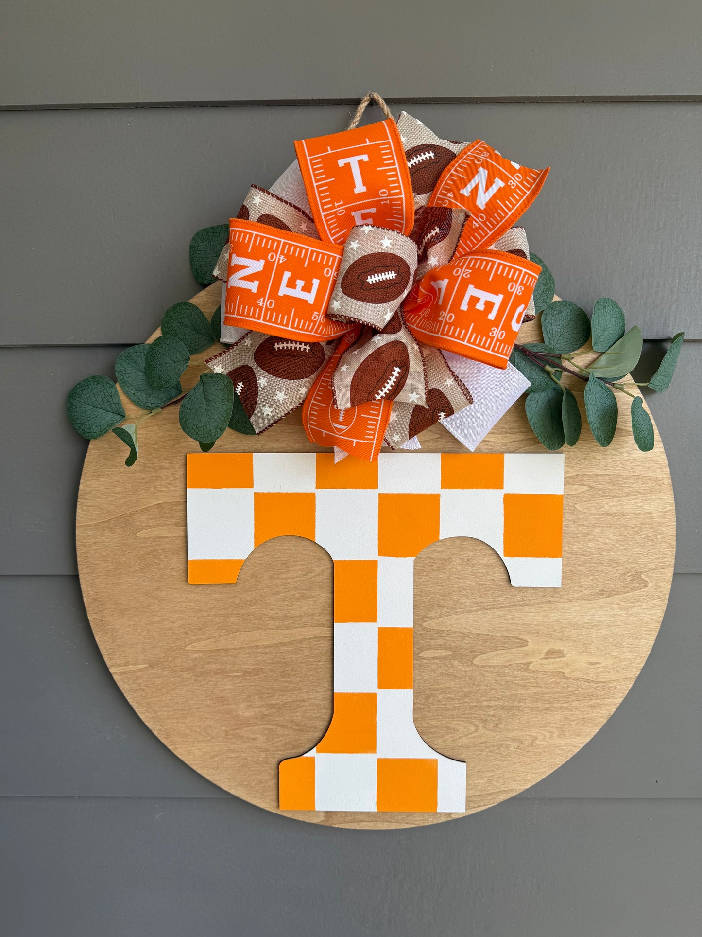 Tennessee Orange Checkered Door Hanger